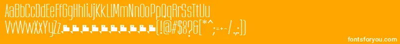 UbicadaRegularFfp-Schriftart – Weiße Schriften auf orangefarbenem Hintergrund