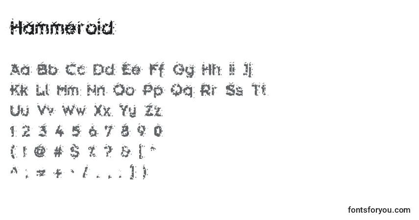 Schriftart Hammeroid – Alphabet, Zahlen, spezielle Symbole