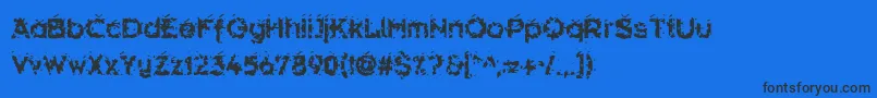 Hammeroid-Schriftart – Schwarze Schriften auf blauem Hintergrund