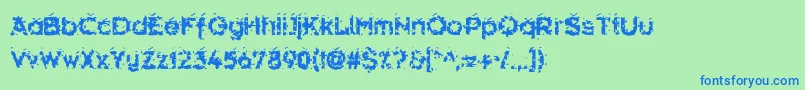 Hammeroid Font – Blue Fonts on Green Background