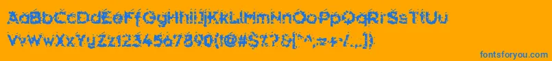 Czcionka Hammeroid – niebieskie czcionki na pomarańczowym tle