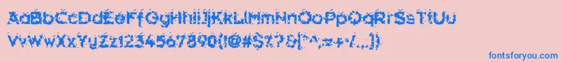 Hammeroid-Schriftart – Blaue Schriften auf rosa Hintergrund