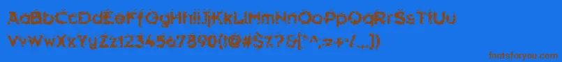 Hammeroid-Schriftart – Braune Schriften auf blauem Hintergrund