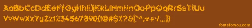 Hammeroid Font – Orange Fonts on Brown Background