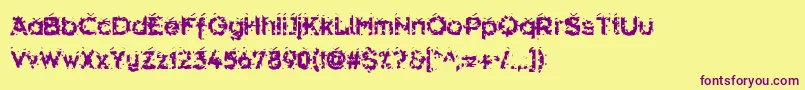 Hammeroid Font – Purple Fonts on Yellow Background