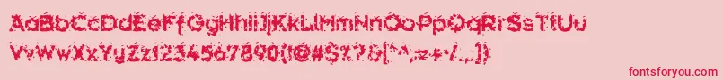 Hammeroid-Schriftart – Rote Schriften auf rosa Hintergrund