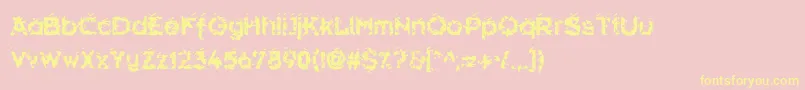 Saiba mais sobre a fonte Hammeroid Fonte Hammeroid – fontes amarelas em um fundo rosa