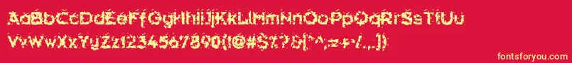 Hammeroid Font – Yellow Fonts on Red Background