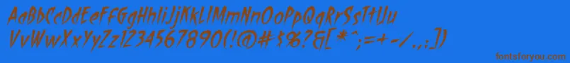 ShocktherapyBbItalic Font – Brown Fonts on Blue Background