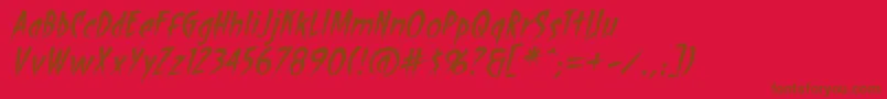 ShocktherapyBbItalic Font – Brown Fonts on Red Background