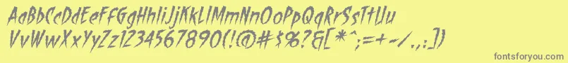 ShocktherapyBbItalic Font – Gray Fonts on Yellow Background