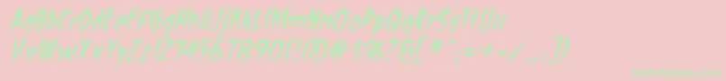 ShocktherapyBbItalic Font – Green Fonts on Pink Background