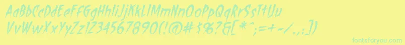 ShocktherapyBbItalic Font – Green Fonts on Yellow Background