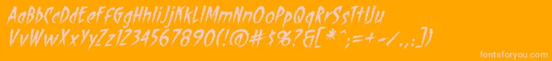 ShocktherapyBbItalic-Schriftart – Rosa Schriften auf orangefarbenem Hintergrund