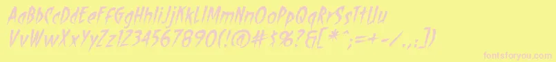 ShocktherapyBbItalic Font – Pink Fonts on Yellow Background