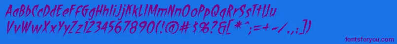 ShocktherapyBbItalic Font – Purple Fonts on Blue Background