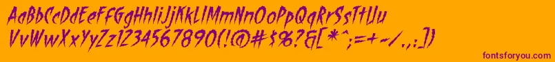 ShocktherapyBbItalic Font – Purple Fonts on Orange Background