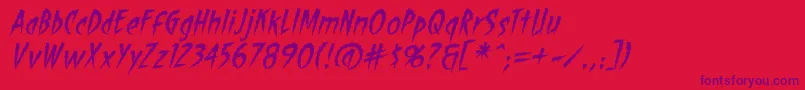 ShocktherapyBbItalic Font – Purple Fonts on Red Background