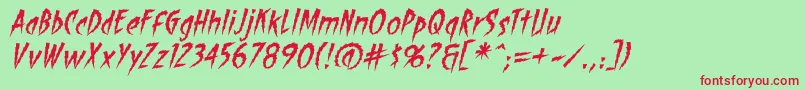 ShocktherapyBbItalic Font – Red Fonts on Green Background