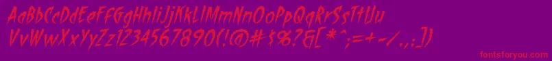 ShocktherapyBbItalic Font – Red Fonts on Purple Background