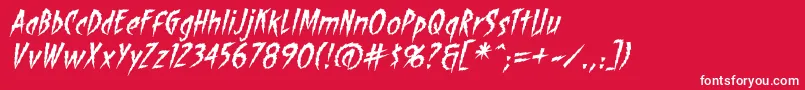 ShocktherapyBbItalic Font – White Fonts on Red Background