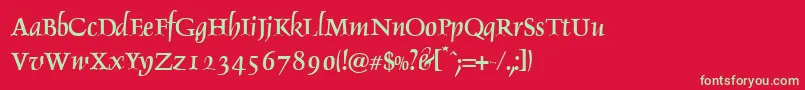 OpdelphinTwo Font – Green Fonts on Red Background