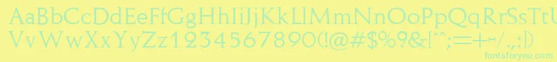 Police Naushen – polices vertes sur fond jaune