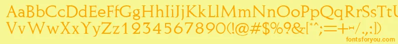 Naushen Font – Orange Fonts on Yellow Background