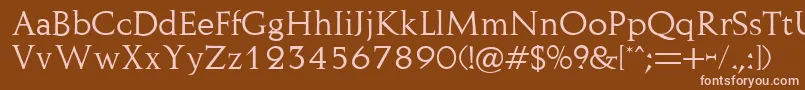 Naushen Font – Pink Fonts on Brown Background