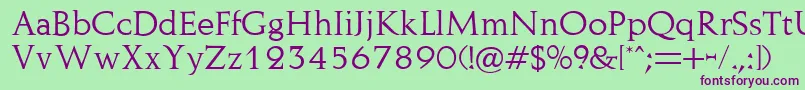 Naushen Font – Purple Fonts on Green Background