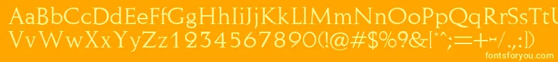 Naushen Font – Yellow Fonts on Orange Background