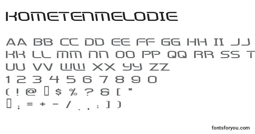 Шрифт Kometenmelodie – алфавит, цифры, специальные символы