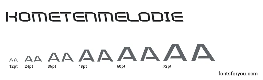 Размеры шрифта Kometenmelodie