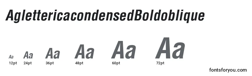 AglettericacondensedBoldoblique Font Sizes