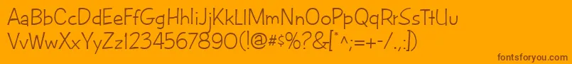 Czcionka CacFuturaCasual – brązowe czcionki na pomarańczowym tle