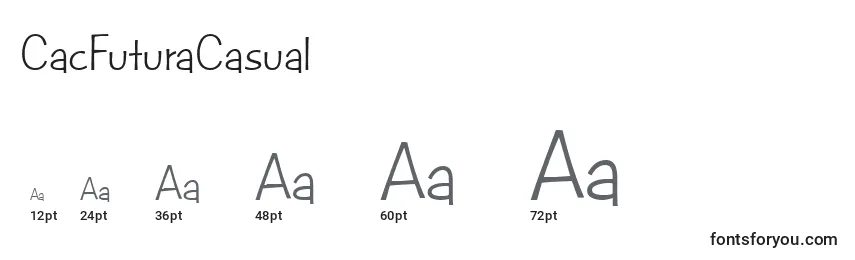 CacFuturaCasual Font Sizes