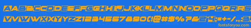 Voxboxsemital Font – Orange Fonts on Blue Background
