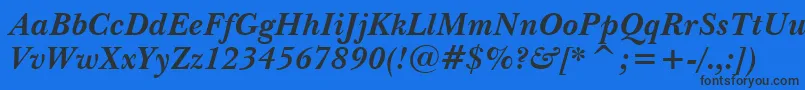 NewBaskervilleBoldItalicBt Font – Black Fonts on Blue Background