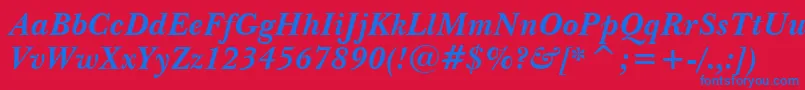 NewBaskervilleBoldItalicBt Font – Blue Fonts on Red Background