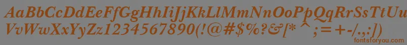 NewBaskervilleBoldItalicBt Font – Brown Fonts on Gray Background