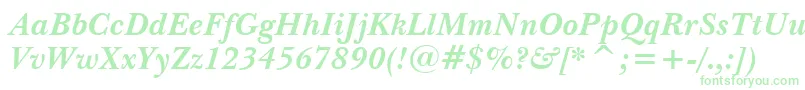 NewBaskervilleBoldItalicBt Font – Green Fonts on White Background