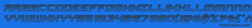 Gearheadchromeital Font – Black Fonts on Blue Background