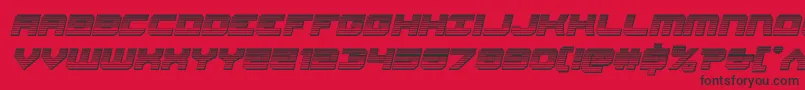 Gearheadchromeital-Schriftart – Schwarze Schriften auf rotem Hintergrund