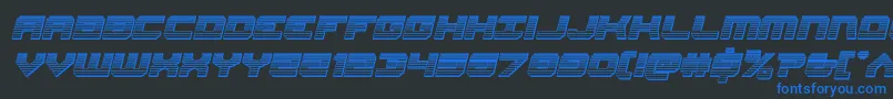 Gearheadchromeital Font – Blue Fonts on Black Background