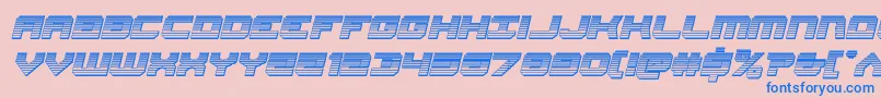 Gearheadchromeital Font – Blue Fonts on Pink Background