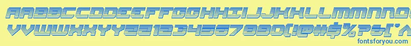 Gearheadchromeital Font – Blue Fonts on Yellow Background