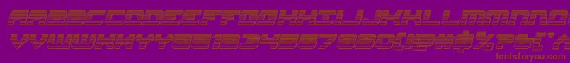 Gearheadchromeital-Schriftart – Braune Schriften auf violettem Hintergrund