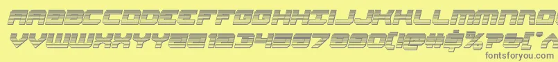 Gearheadchromeital-Schriftart – Graue Schriften auf gelbem Hintergrund