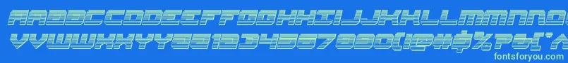 Gearheadchromeital Font – Green Fonts on Blue Background