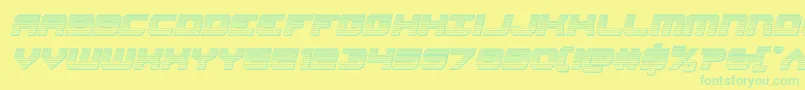 Gearheadchromeital Font – Green Fonts on Yellow Background